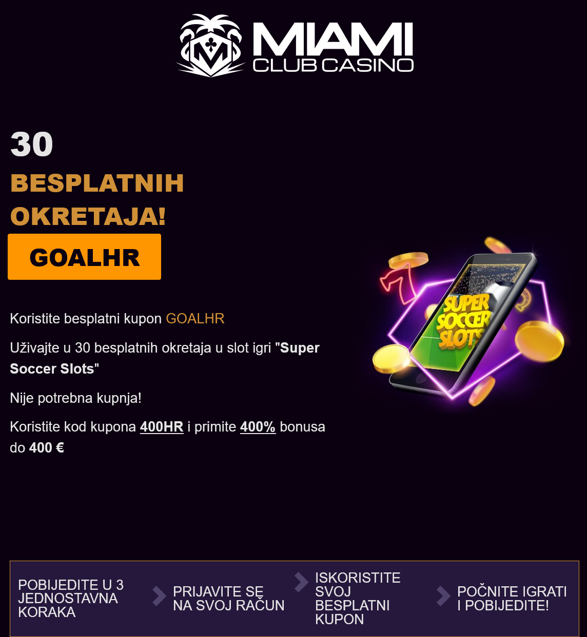 Miami Club 30 Free Spins (Croatia)