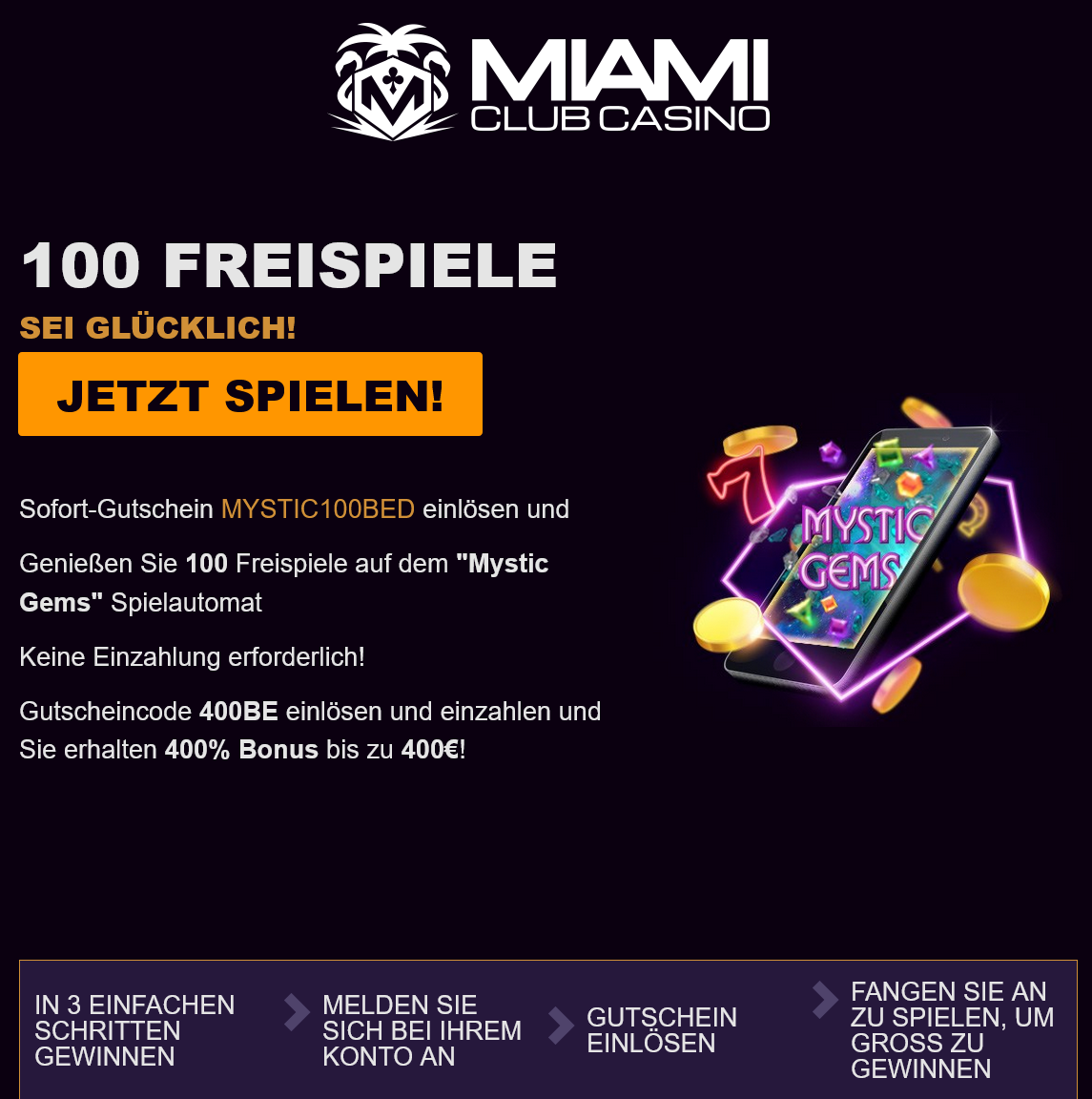 Miami Club 100 Free Spin
